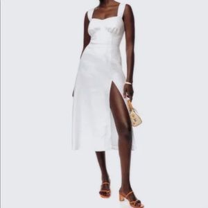 White Linen Reformation Dress